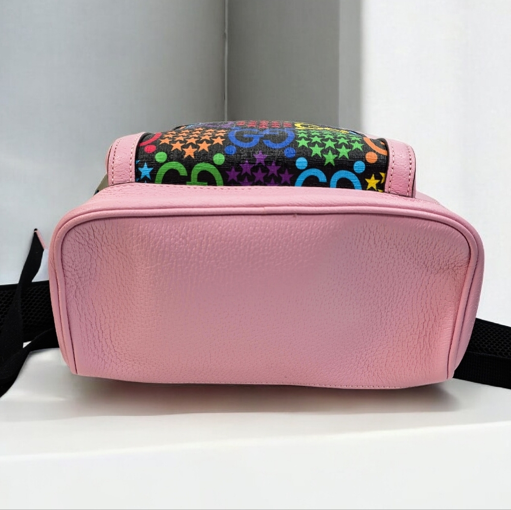 Gucci GG Psychedelic Small Backpack Multicolor Monogram Pink Leather Bag - Picture 4 of 15